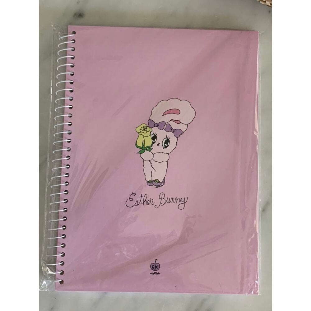 NIP Esther Bunny Lavender Hard Cover Spiral Notebook